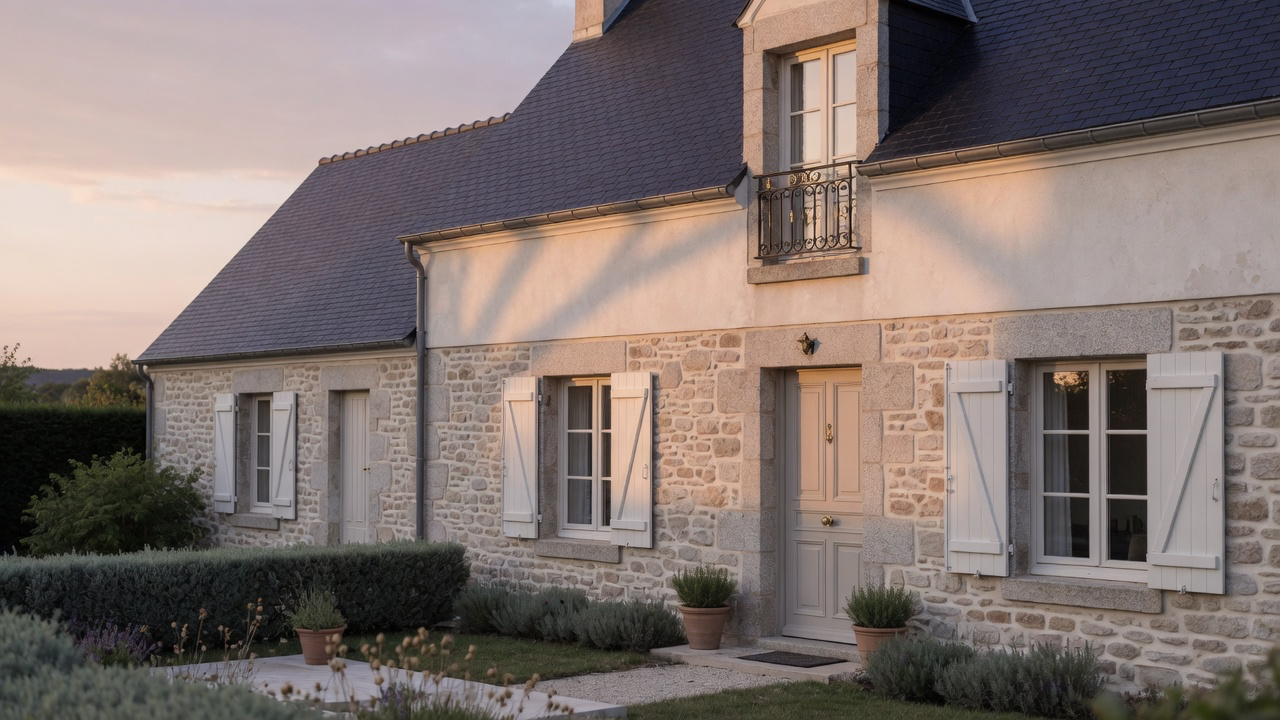 Façade de maison bretonne ravalée par Horizon Service à Quimper