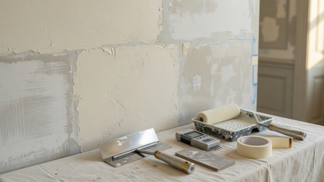 Traitement de l'humidité d'un mur avant peinture en Bretagne par Horizon Service